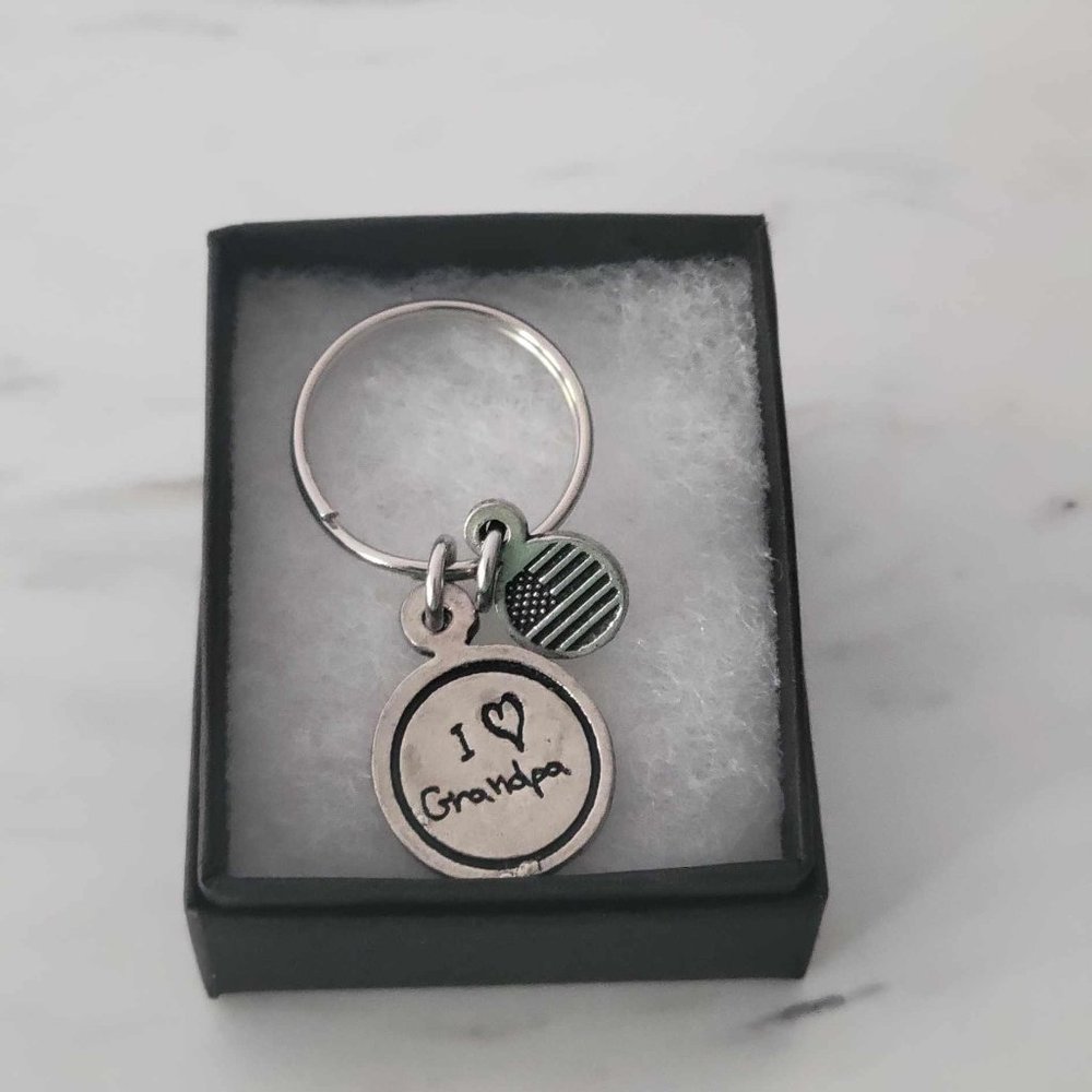 I Love Grandpa Key Ring